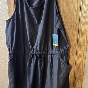 Tek Gear Black Sleeveless Drawstring Jumpsuit with Pockets